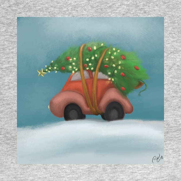 Christmas Tree on Car by trippyart